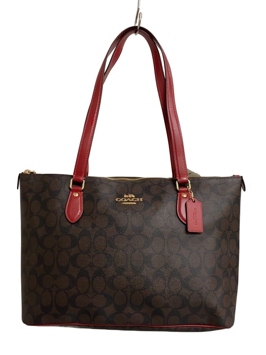 COACH / シグネチャーギャラリートートバッグ/PVC/BRW/総柄/CH504