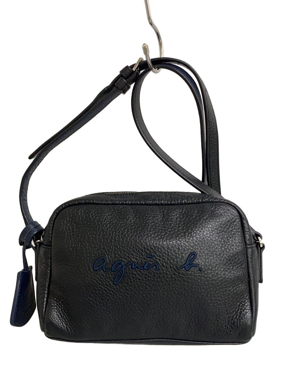 agnes b. / ショルダーバッグ/レザー/BLK/PAS26-03