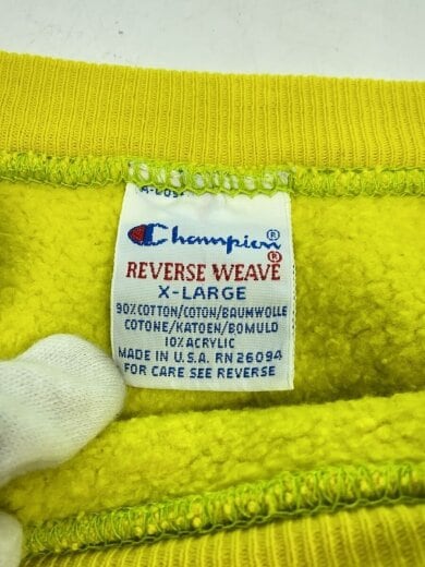 商品画像：青目/reverse weave/スウェット/XL/コットン/YLW/変色有 3