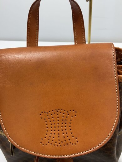 画像：CELINEリュック/レザー/BRW/総柄8