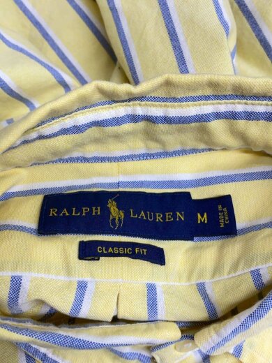 商品画像：長袖シャツ/M/コットン/YLW/ストライプ 3