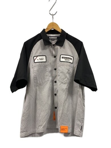 商品画像：半袖シャツ/M/コットン/BLK/ストライプ/251TSNH-SHM04 1