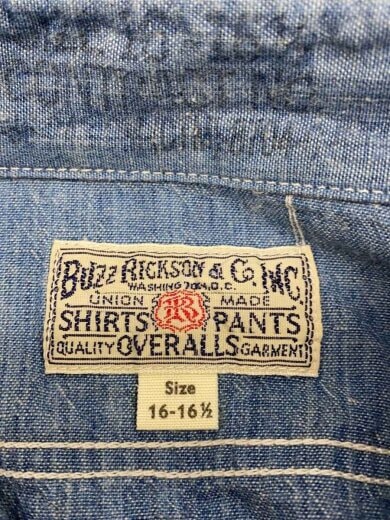 画像：Buzz Rickson’sBLUE CHAMBRAY WORK SHIRT/長袖シャツ/16/コットン/BLU/無地/BR25995//3