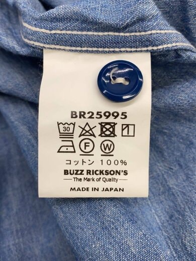 画像：Buzz Rickson’sBLUE CHAMBRAY WORK SHIRT/長袖シャツ/16/コットン/BLU/無地/BR25995//4