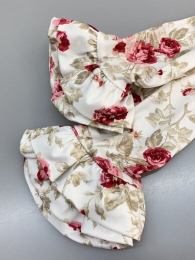 商品画像：RUFFLEELASTICTOP/長袖カットソー/M/ポリエステル/WHT/総柄/VW-AW25-T12 5