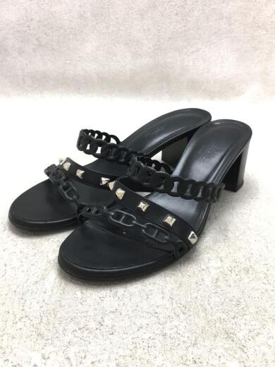 画像：HERMESアジャッチオサンダル/サンダル/37/BLK/黒/シェーヌダンクル/スタッズ2