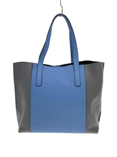 画像：TOD’Sペーパーバッグ/トートバッグ/カーフレザー/BLU/バイカラー/グレー×青/3