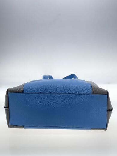 画像：TOD’Sペーパーバッグ/トートバッグ/カーフレザー/BLU/バイカラー/グレー×青/4