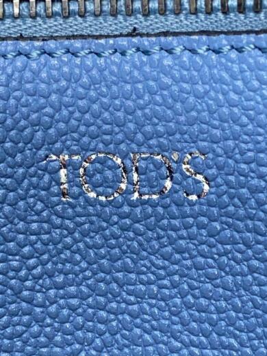 画像：TOD’Sペーパーバッグ/トートバッグ/カーフレザー/BLU/バイカラー/グレー×青/5