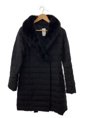 QUILTED　COAT/ロングダウンジャケット//BLK/リアルファー付き/