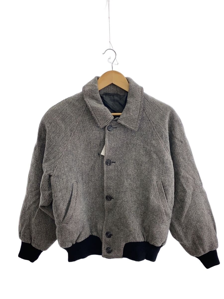 HERNO / キルティングジャケット/--/ウール/GRY/ヘリンボーン