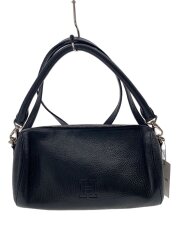 筒形/2WAY/ハンドバッグ/ショルダーバッグ/レザー/NVY/15-913L