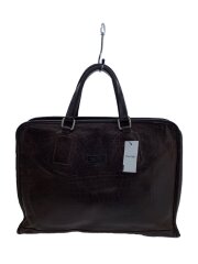 ブリーフケース/レザー/BRW/ラウンドファスナー/ブラウン