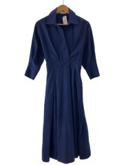 カシュクール長袖ワンピース/M/コットン/NVY/J20AW-OP27