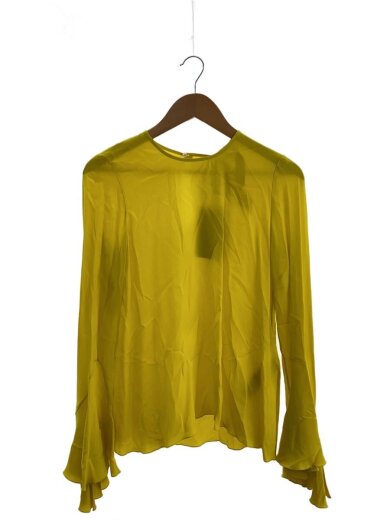 商品画像：長袖ブラウス/40/アセテートシルク/YLW/イエロー/フレアースリーブ/バックボタン// 1