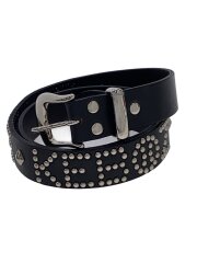 STUDS LEATHER NARROW BELT/ベルト/レザー/BLK/メンズ