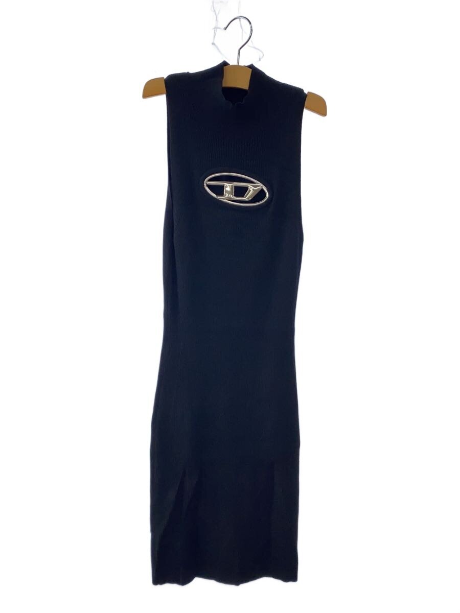 DIESEL / M-Onerva/オーバルDノースリーブミニドレス/背タグほつれ/S/ポリエステル/BLK//