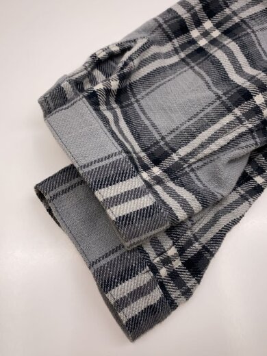 商品画像：長袖シャツ/M/コットン/GRY/チェック/WL-S-86 5