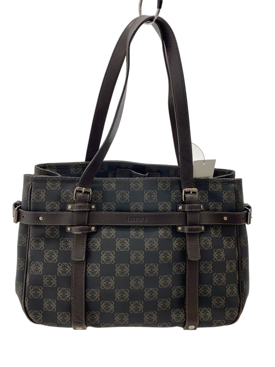 LOEWE / PVCアナグラムダブルバックルトートバッグ/PVC/BRW/総柄