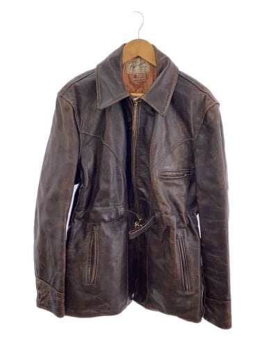 商品画像：50s/ジップホツレ/ベタツキ/ダブルライダースレザージャケット・ブルゾン/レザー/BRW// 1