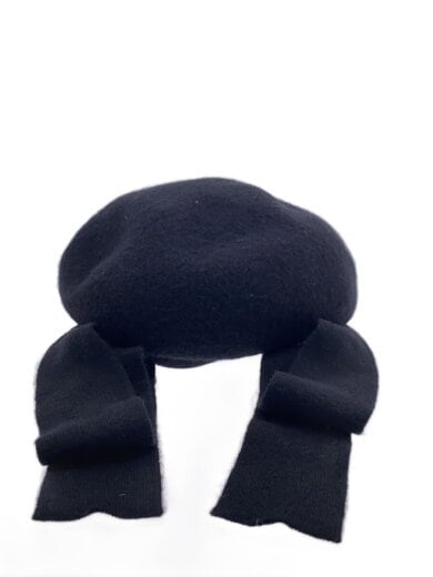 商品画像：24AW/ベレー帽/FREE/ウール/BLK/レディース/17136-8232// 1