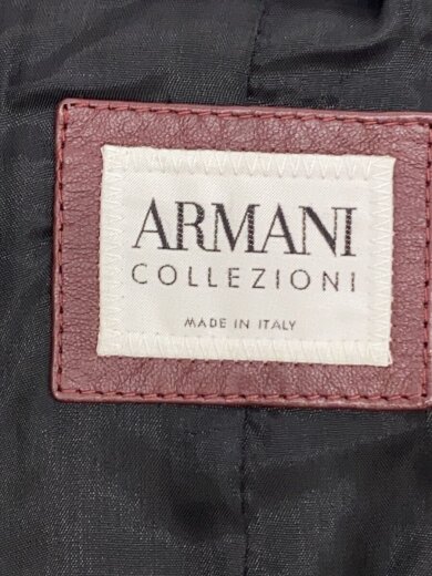 画像：ARMANI COLLEZIONIテーラードジャケット/52/レザー/BRD/レザージャケット//3