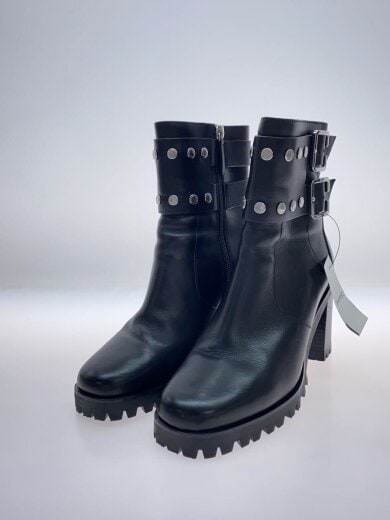 商品画像：スタッズWベルトショートブーツ/37/BLK/黒/ヒール/ 2
