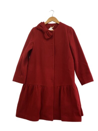 商品画像：ノーカラー/リボンコート/コート/38/ウール/RED 1