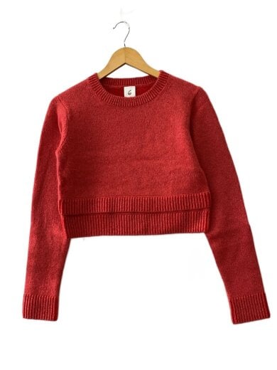 商品画像：クルーネックプルオーバー/ショート丈/ニット・セーター/アルパカ/RED/8613-199-0233// 1