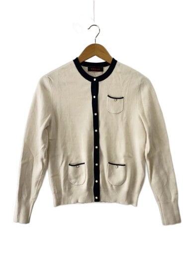 商品画像：クルーネックカーディガン/カシミア混/FREE/コットン/WHT/39-02-14-02001 1