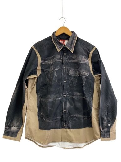 商品画像：長袖シャツ/46/ポリエステル/BLK/総柄/A14233 1