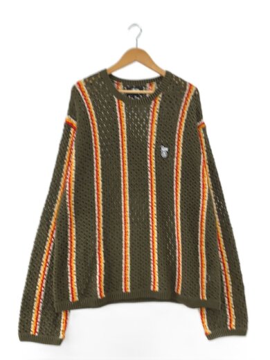 商品画像：ニット/セーター/メッシュ/XXL/コットン/KHK/ストライプ/317012/? NULL ? 1
