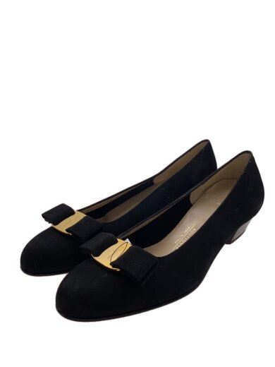 商品画像：リボン/フラットパンプス/スウェード/US6.5/BLK/黒// 1