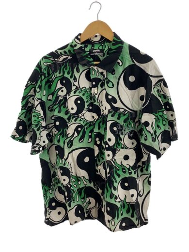 商品画像：×TEAM TOMODACHI/半袖シャツ/L/レーヨン/GRN/総柄/GZ1107// 1