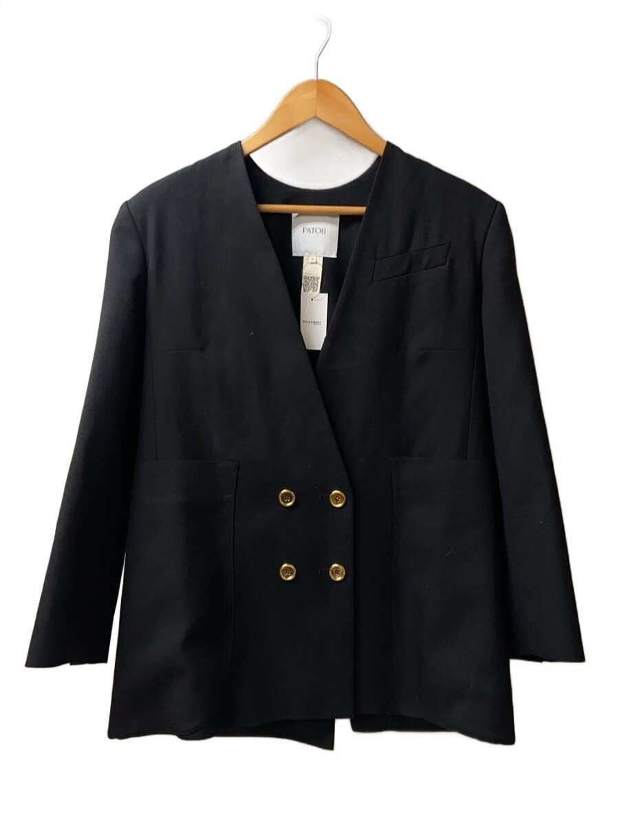 PATOU / ノーカラーダブルジャケット/38/ウール/BLK/JA0020005999B