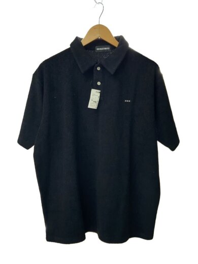 商品画像：パイルポロシャツ/M/コットン/BLK/無地 1