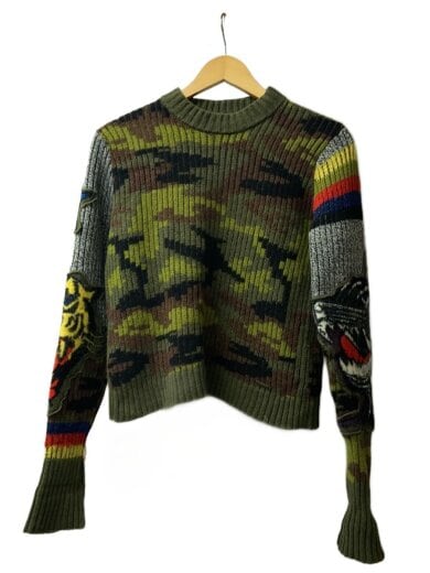 商品画像：ニット・セーター(厚手)/--/ウール/マルチカラー/カモフラ 1