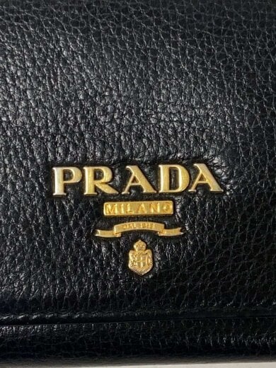 商品画像：トライフォールドウォレット 財布/レザー/BLK/無地/1MV204 3