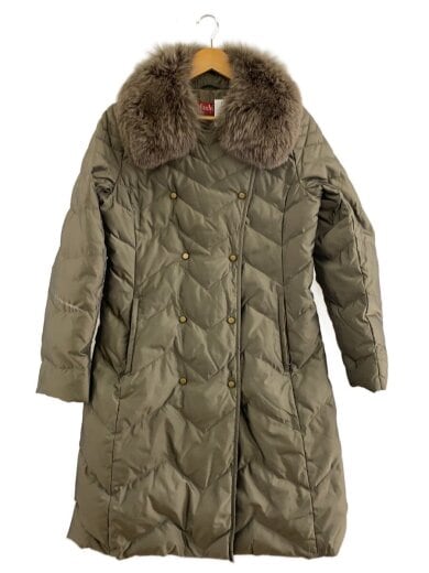 商品画像：ロングダウンジャケット/42/--/BRW/襟ファー取り外し可能 1