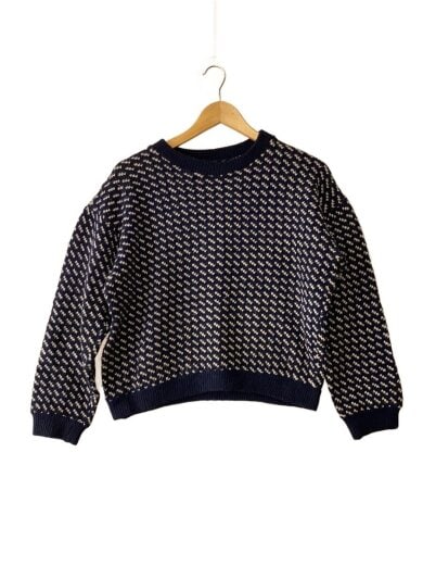 商品画像：Vintage 筆記タグ バーズアイニット/S/ウール/NVY 1