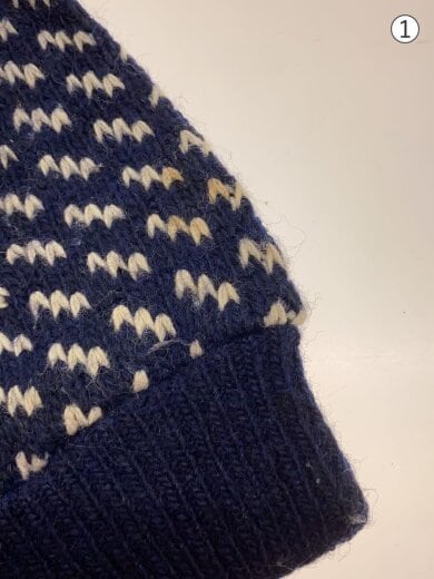 商品画像：Vintage 筆記タグ バーズアイニット/S/ウール/NVY 7