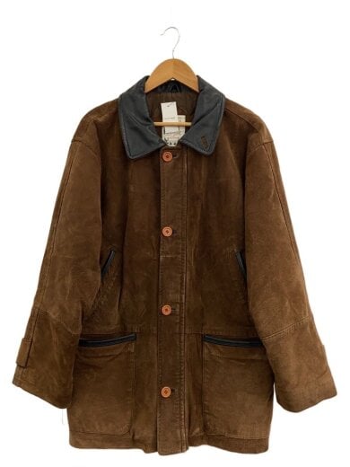 商品画像：90s LEATHER Outside レザーカバーオールジャケット/M/BRW// 1