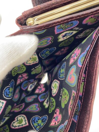 商品画像：パピヨン　ラインストーンエンブレム 　2つ折り財布/レザー/BRW// 6