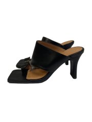 26SS Square Leather Sandals/36/BLK
