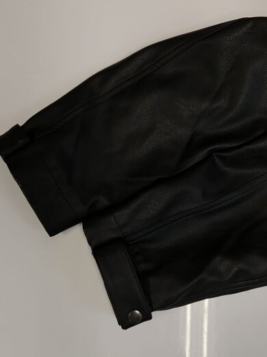 商品画像：フェイクレザー フーデッドジャケット/M/BLK// 6