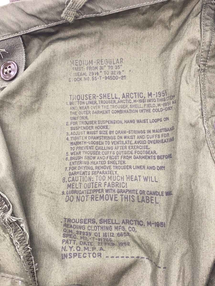 US.ARMY / M-51 ARCTIC PANTS/M/コットン/KHK/無地/55-T-94500-25