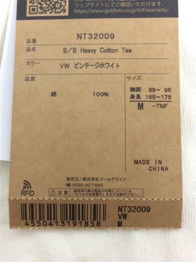 画像：THE NORTH FACETシャツ/M/コットン/NT32009 クリーム アイボリー ショートスリーブヘビーコットンティー3