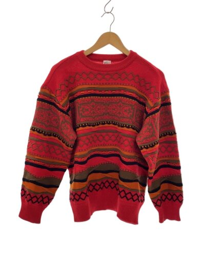 商品画像：Modigliani/3Dニット・セーター(厚手)/M/ウール/RED/総柄/MADE IN ITALY 1