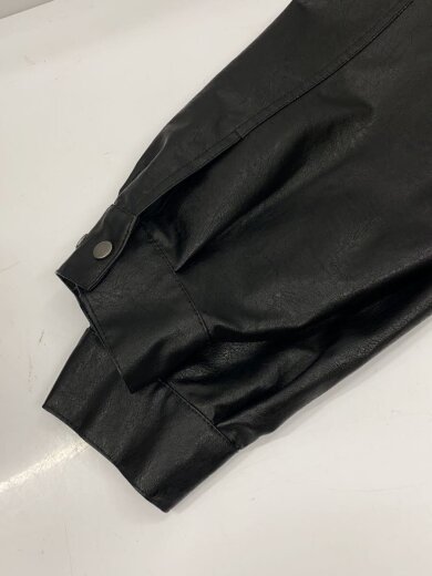 商品画像：ジンテージフェイクレザー゛ルゾン/M/ポリエステル/BLK/CLEjk855/汚れ有 5