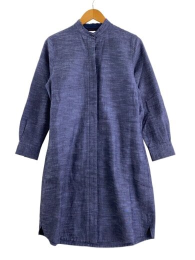 商品画像：バンドカラーシャツワンピース/--/コットン/IDG/無地/毛羽立ち有/汚れ有// 1